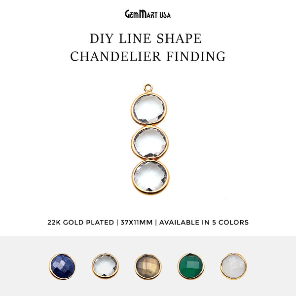 DIY Gemstone 37x11mm Gold...