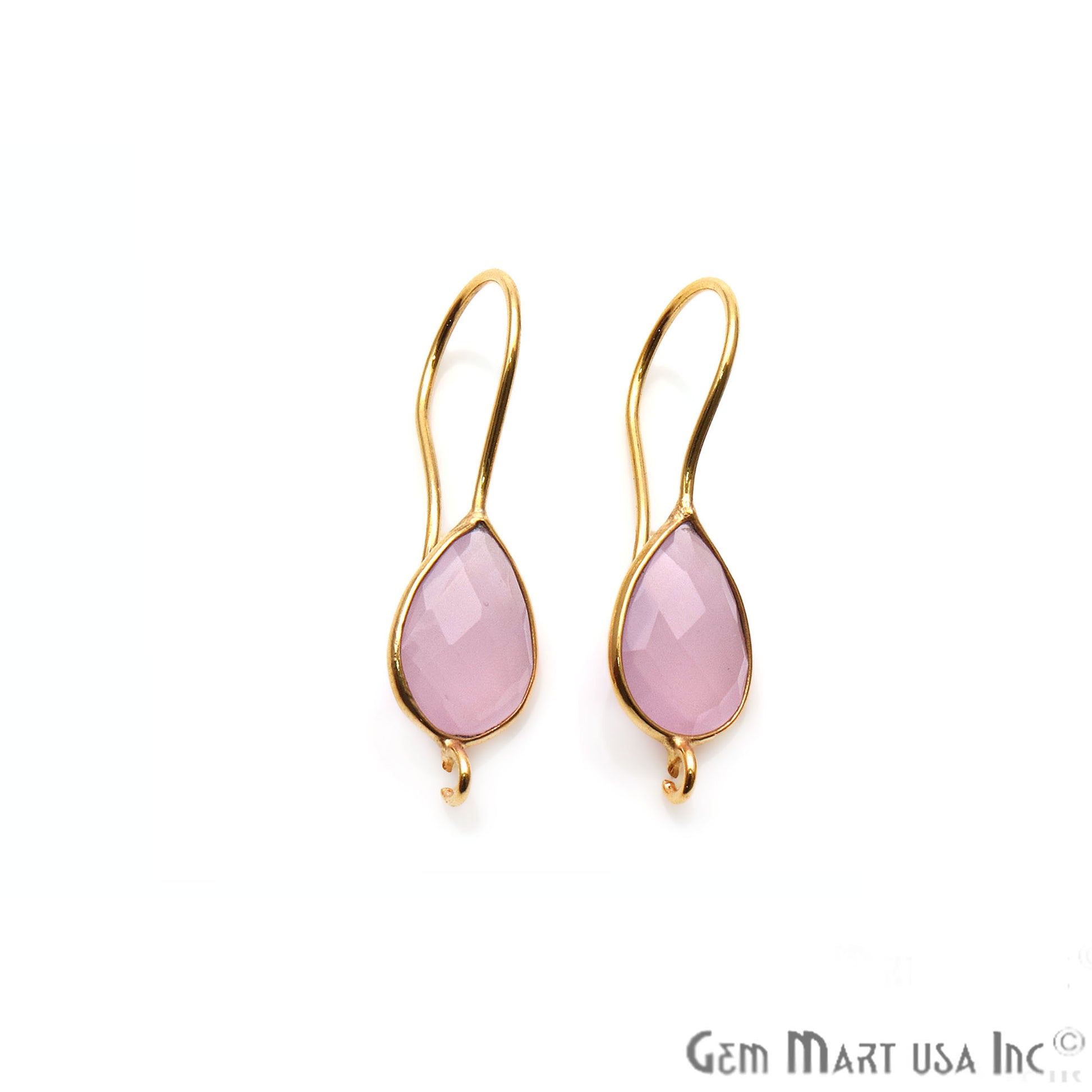 Pear Shape 31x9mm Gemstone Connector Hook Earrings (Pick your Gemstone) - GemMartUSA