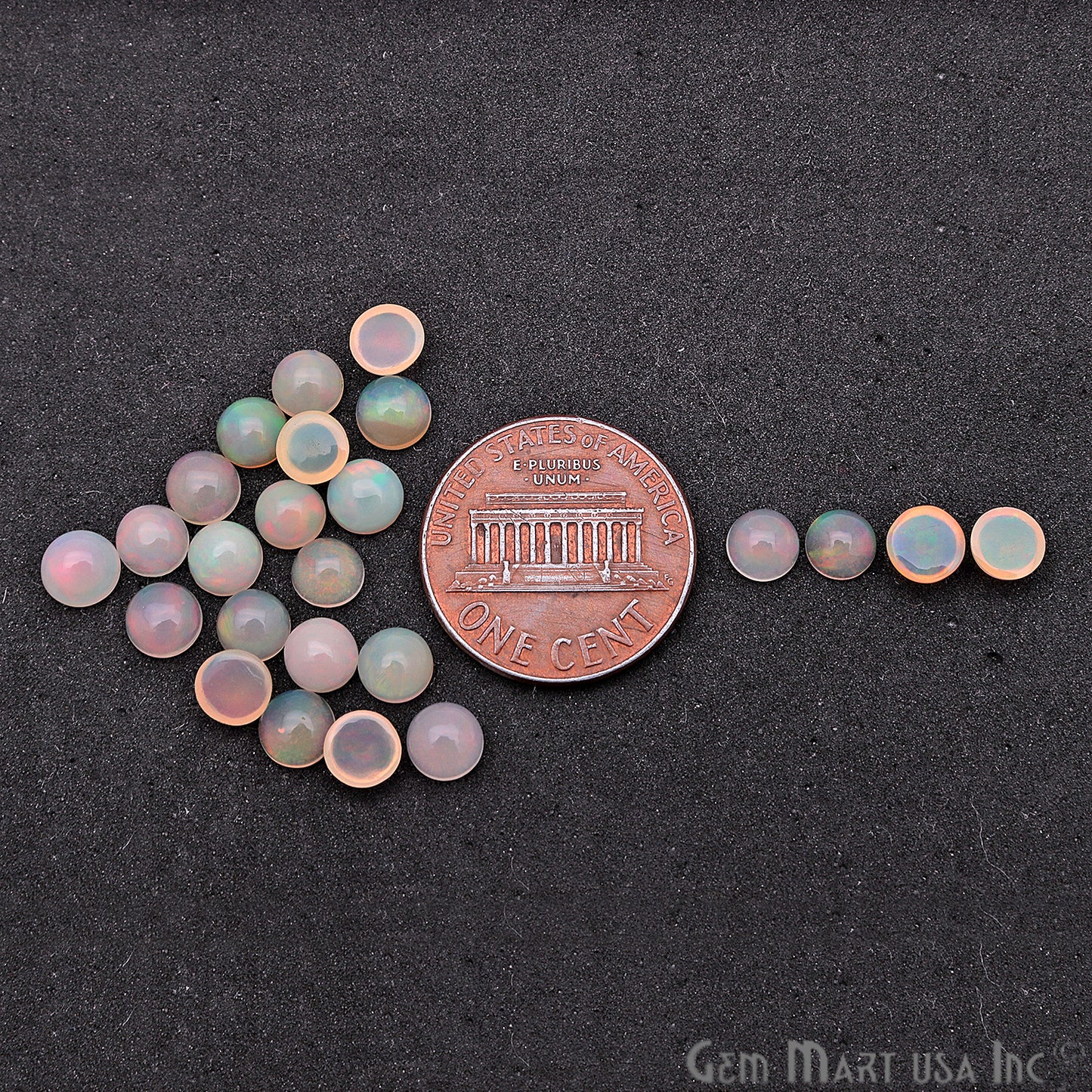 10pc Lot Natural Opal Gemstone 5mm Round Beads Cabochons Loose Precious Stones - GemMartUSA