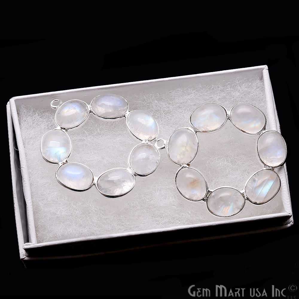 DIY Rainbow Moonstone 32x29mm Single Bail Chandelier Finding Component (Pick Your Metal) - GemMartUSA