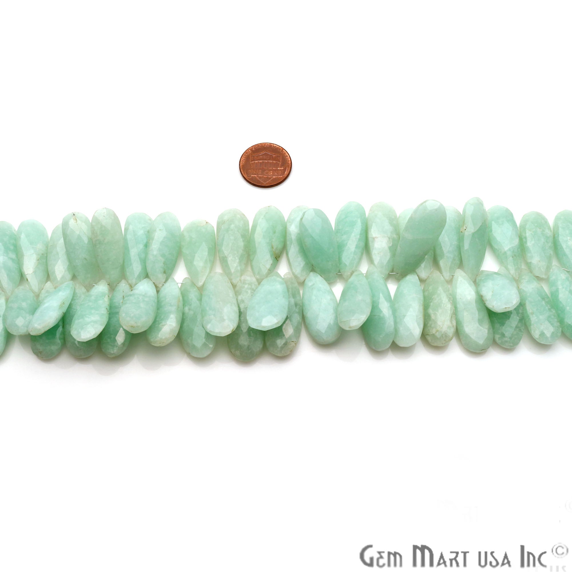 Amazonite Pears 30x12mm Crafting Beads Gemstone Briolette Strands 8 INCH - GemMartUSA