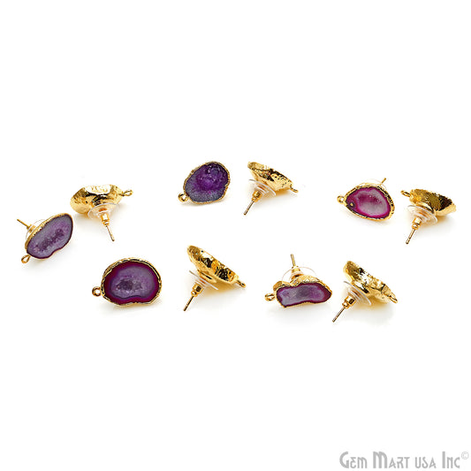 diy-earrings, stud-earring, geode earring