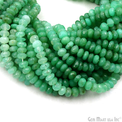 Chrysoprase Rondelle Beads, 13 Inch Gemstone Strands, Drilled Strung Nugget Beads, Faceted Round, 8-9mm