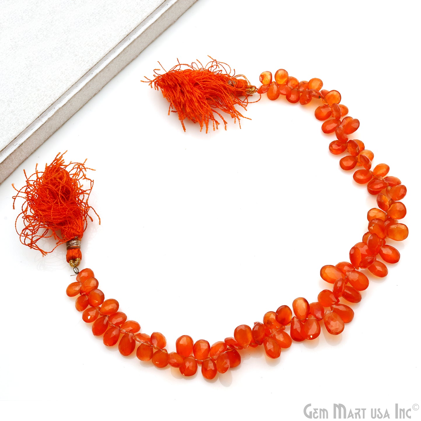 Carnelian Pears Beads, 10 Inch Gemstone Strands, Drilled Strung Briolette Beads, Pears Shape, 7x9mm