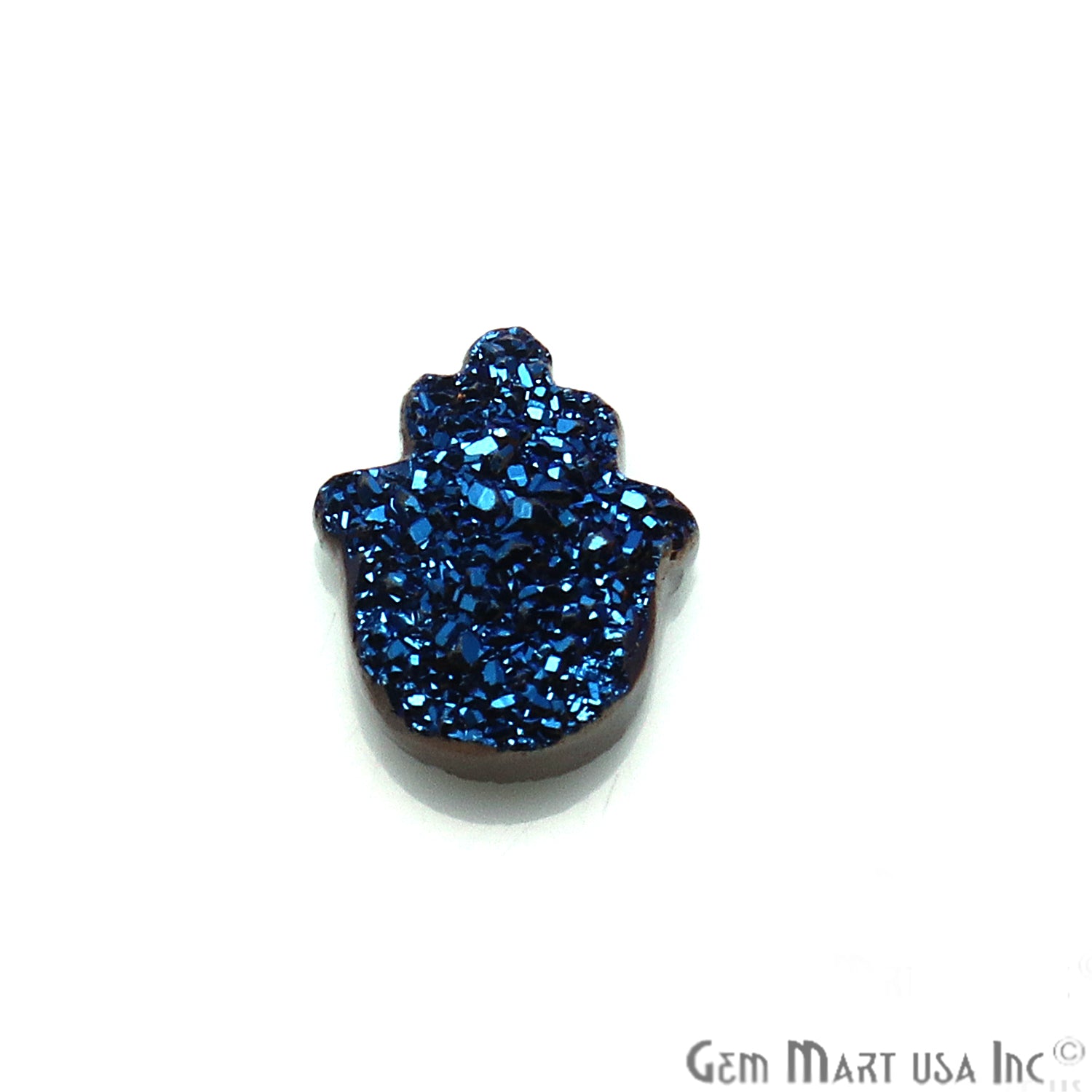 Blue Druzy 14x10mm Hamsa Shape Loose Beads Cabochon - GemMartUSA