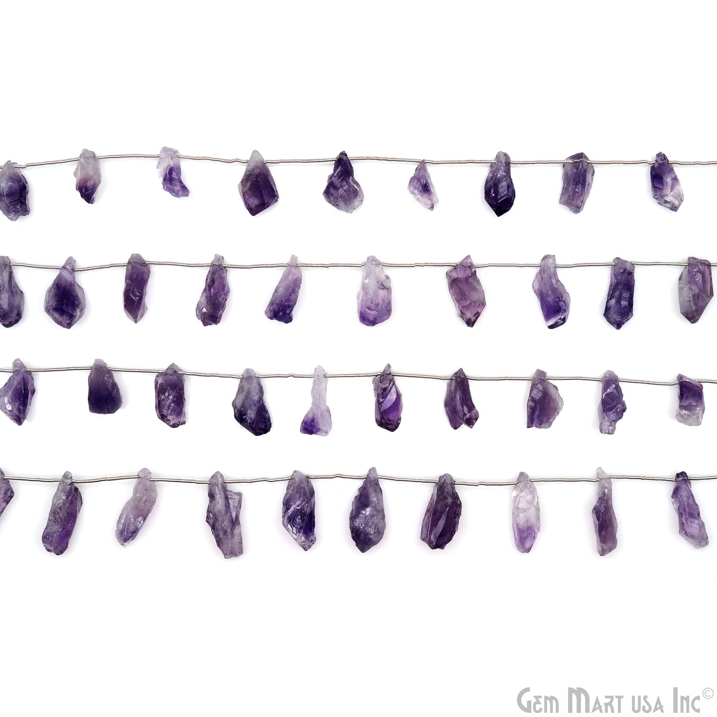 Amethyst Rough Beads, 9.5 Inch Gemstone Strands, Drilled Strung Briolette Beads, Free Form, 12x20mm