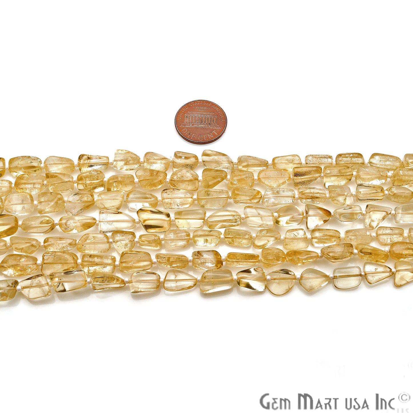 Citrine Free Form 9x7mm Tumble Beads Gemstone Strands - GemMartUSA