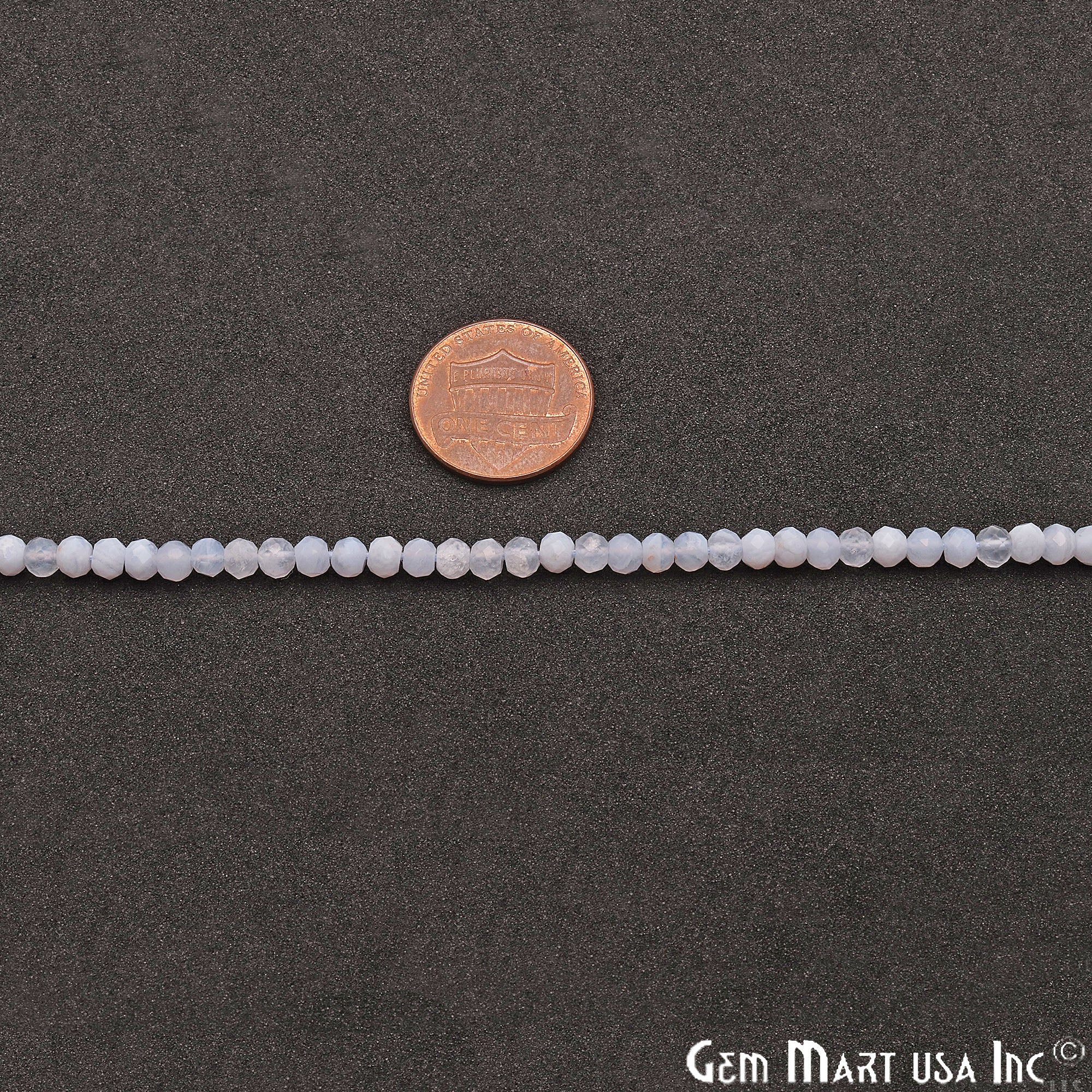 Blue Lace Agate Round 3-4mm Crafting Beads Gemstone Strands 13 INCH - GemMartUSA