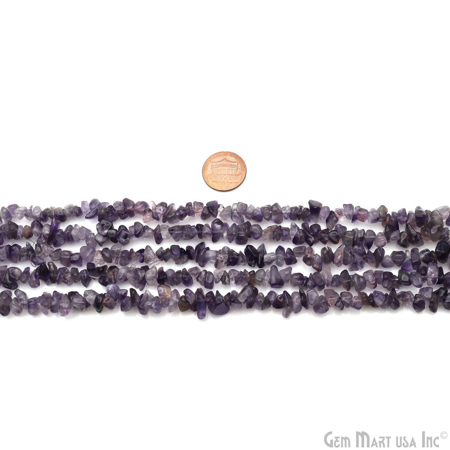 Amethyst Chip Beads, 34 Inch, Natural Chip Strands, Drilled Strung Nugget Beads, 3-7mm, Polished, GemMartUSA (CHAA-70004)