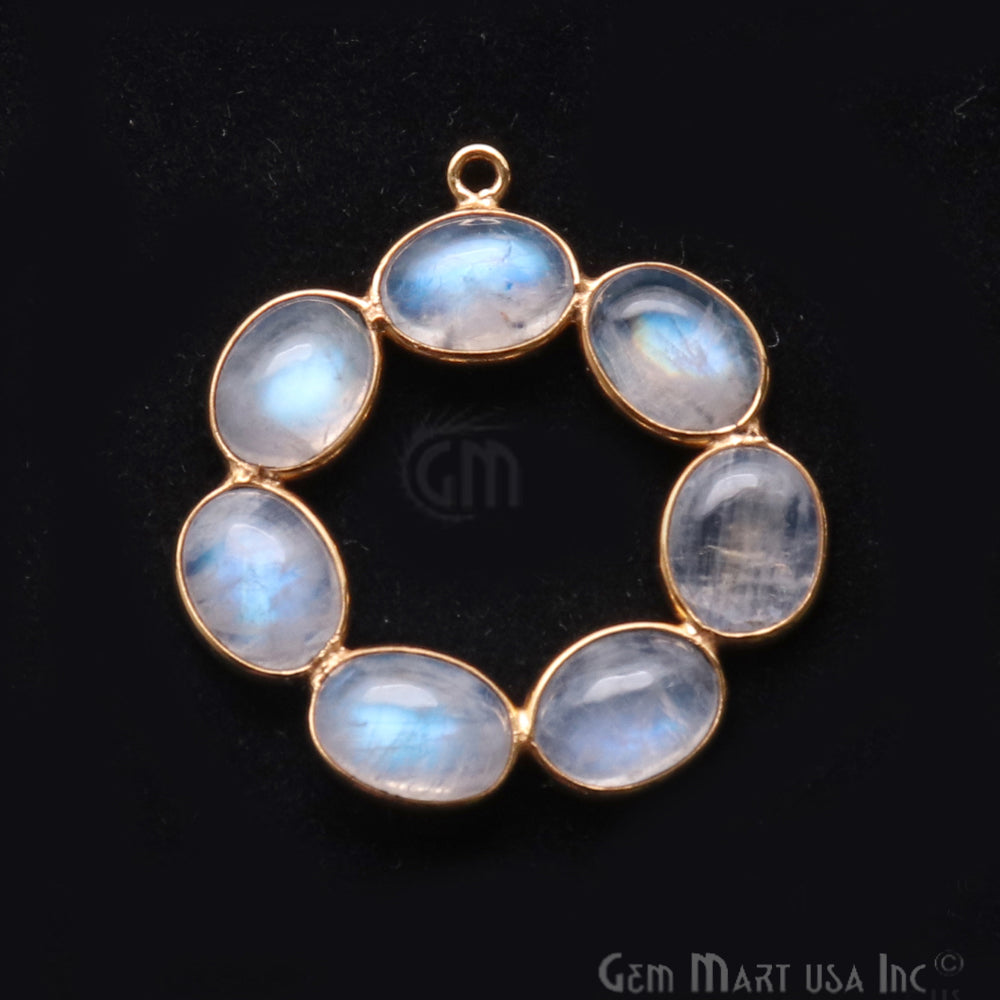 DIY Rainbow Moonstone 32x29mm Single Bail Chandelier Finding Component (Pick Your Metal) - GemMartUSA