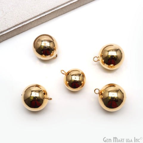 Gemstone Ball 21x24mm Gold Electroplated Single Bail Charm Ball Connector