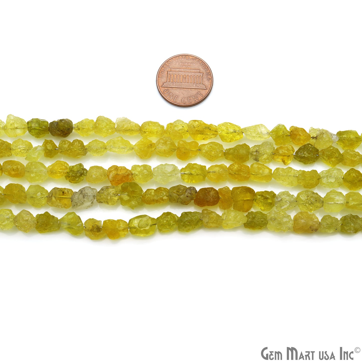 Lemon Topaz Rough Beads, 8 Inch Gemstone Strands, Drilled Strung Briolette Beads, Free Form, 7x5mm