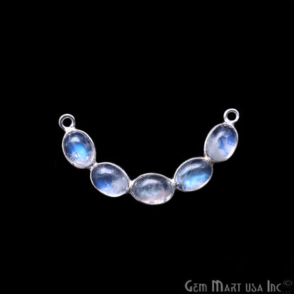 DIY Rainbow Moonstone 32x6mm Double Bail Chandelier Finding Component (Pick Your Metal) - GemMartUSA