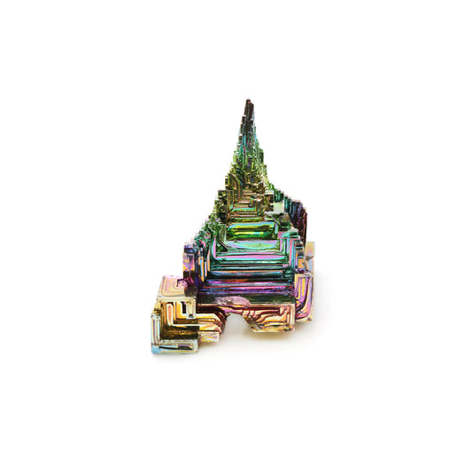 Bismuth Crystal Rainbow Bismuth XXL Crystal Cluster Display Specimen Mineral Decor Pyramid Teaching Tools Stone Educational Rock Peacock Ore