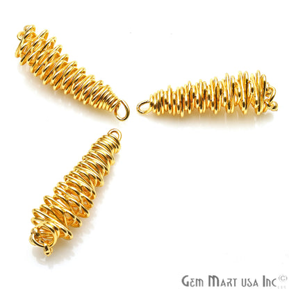 Gold Plated Jewelry Finding, Bracelet Charm, Earring Charm, Spring Finding - GemMartUSA