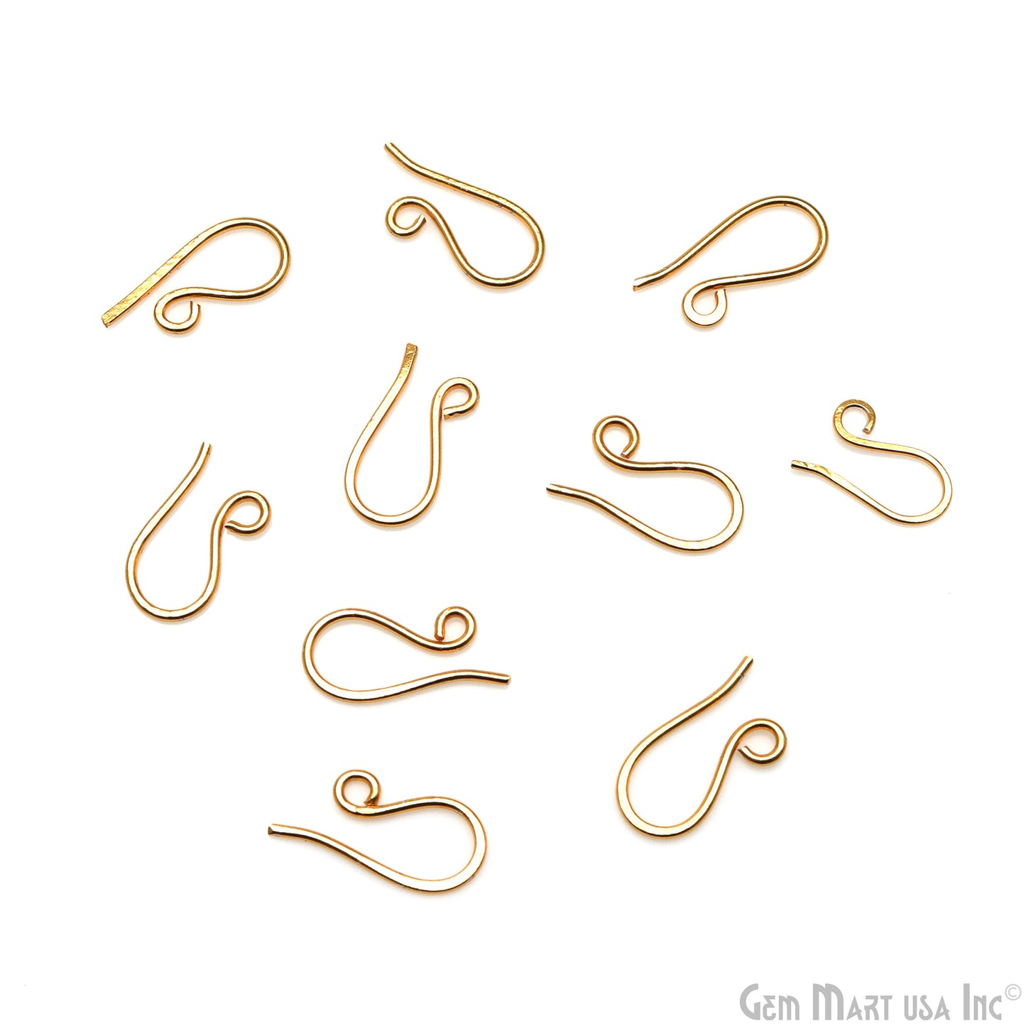 5 Pair Lot Gold Plated 16x9mm Earring Gold Fishhook Earwires