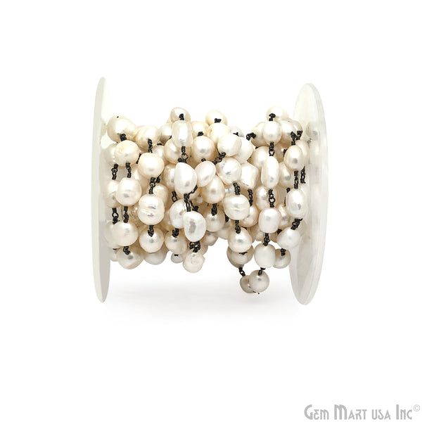 Baroque Pearl Oxidized Wire...