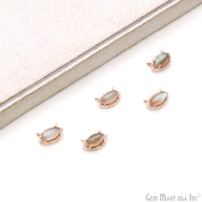 Marquise 13x8mm Prong Setting Double Bail Connector