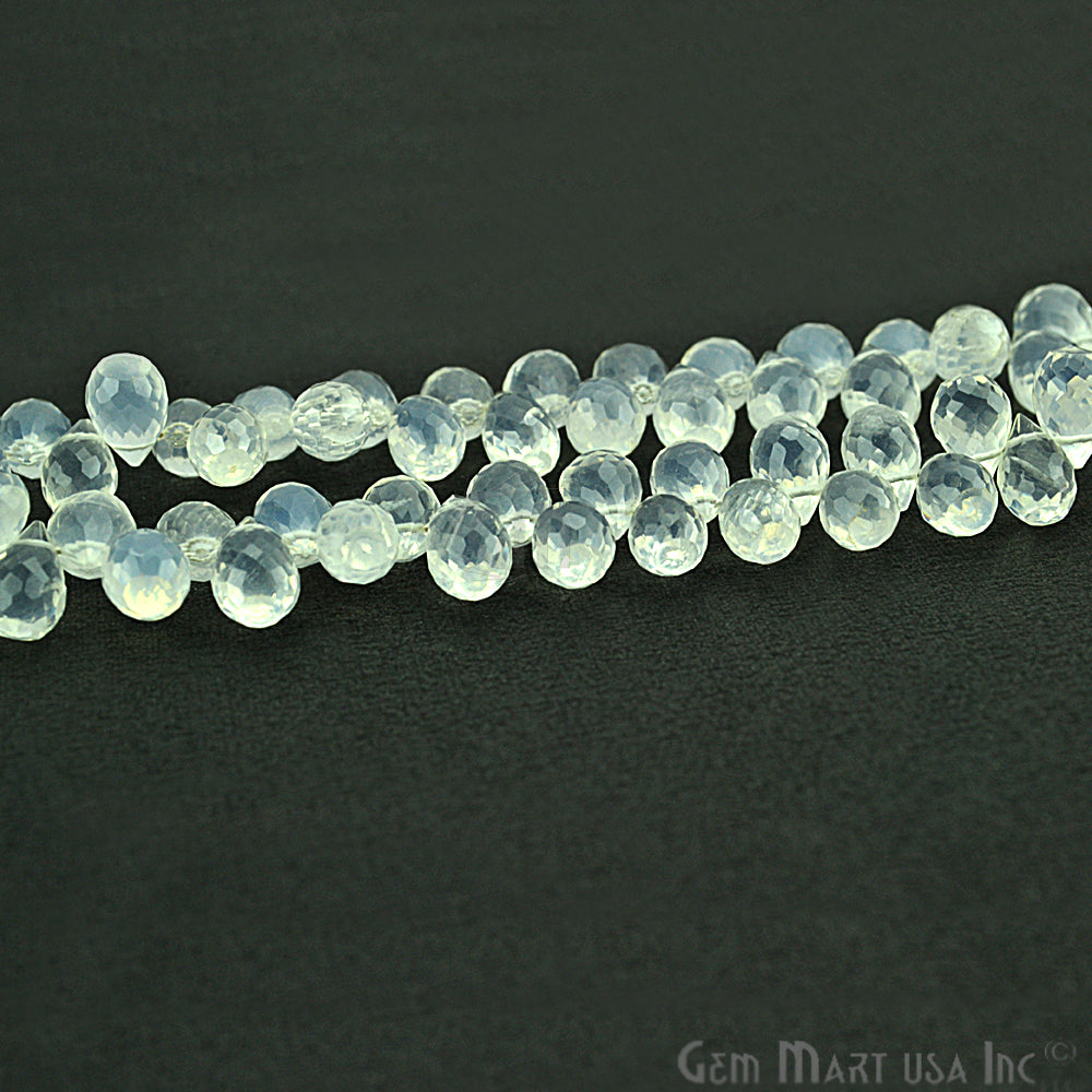 Crystal Faceted Gemstone Teardrops 7x11mm Rondelle Beads - GemMartUSA