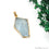 Aquamarine Free Form shape 40x23mm Gold Electroplated Gemstone Single Bail Pendant