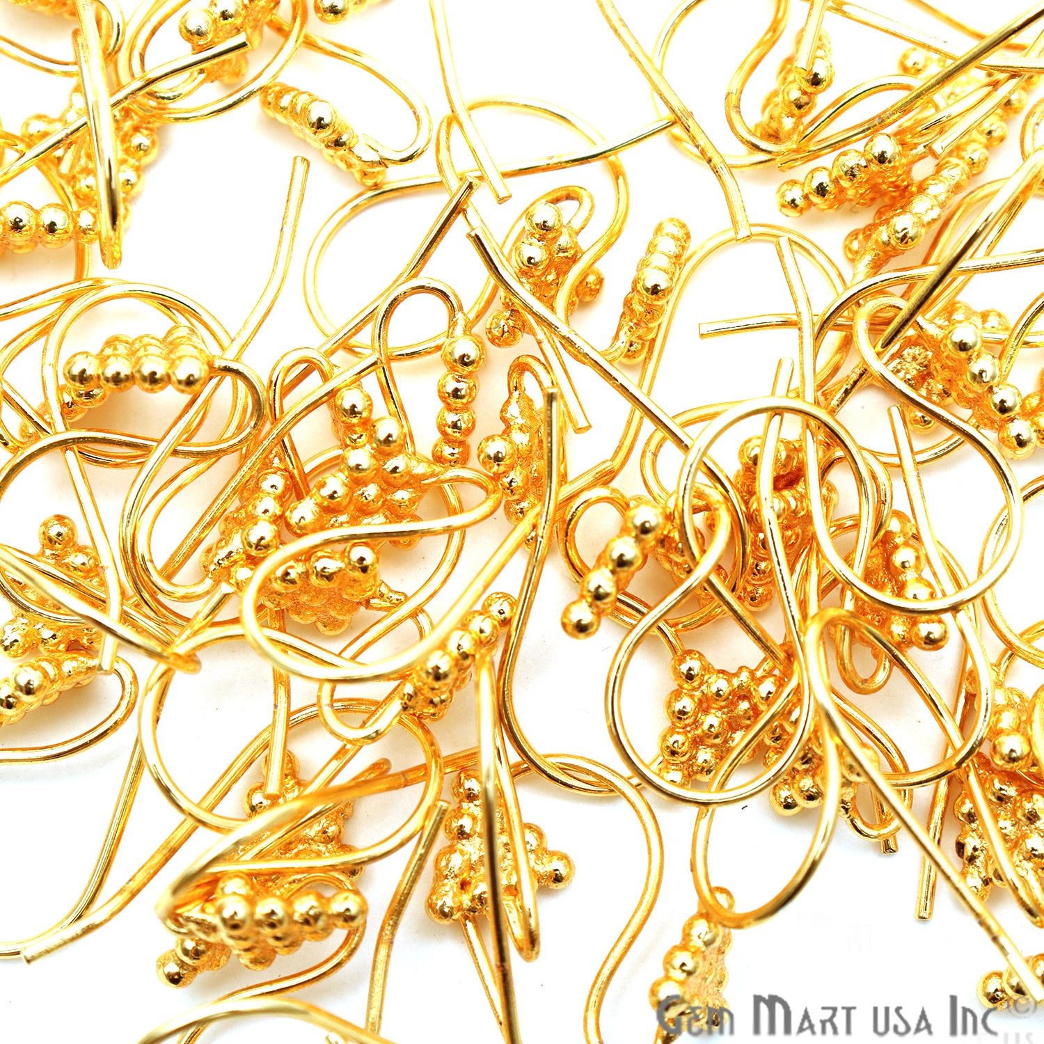 5 Pair Lot Gold Plated 23x10mm Earring Fish Hooks Findings - GemMartUSA