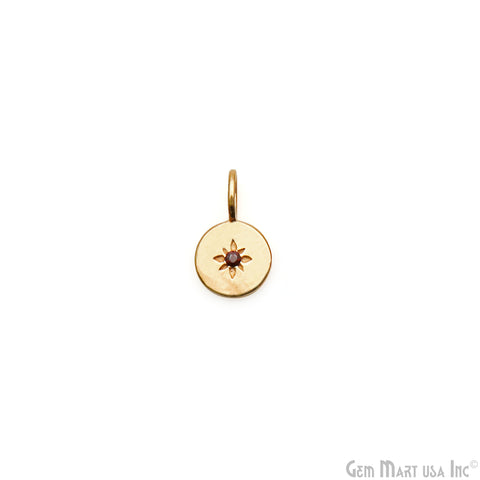 Round Shape 15x9mm Gold Plated Single Bail Finding Charm Pendant