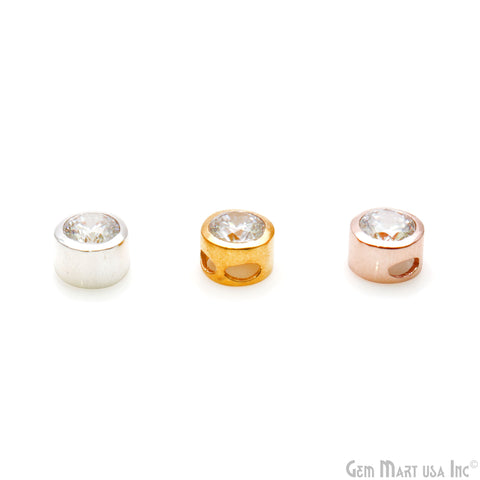 Cubic Zirconia Crystal Round 8mm Jewelry Pendant Charm, Gemstone Bracelet Charm