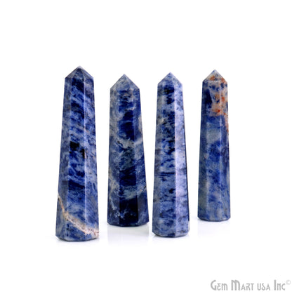 Sodalite Gemstone Jumbo Tower Crystal Tower Obelisk Healing Meditation Gemstones 4-5 Inch