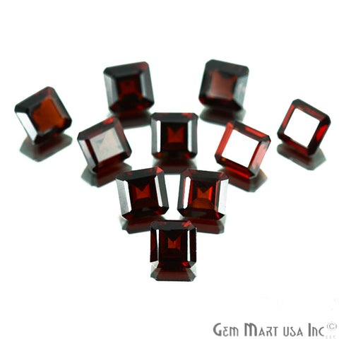 2 Pcs Of Natural Red Garnet Cushion 6mm AA+ Quality, Amazing Luster, Red Garnet (GT-80010) - GemMartUSA