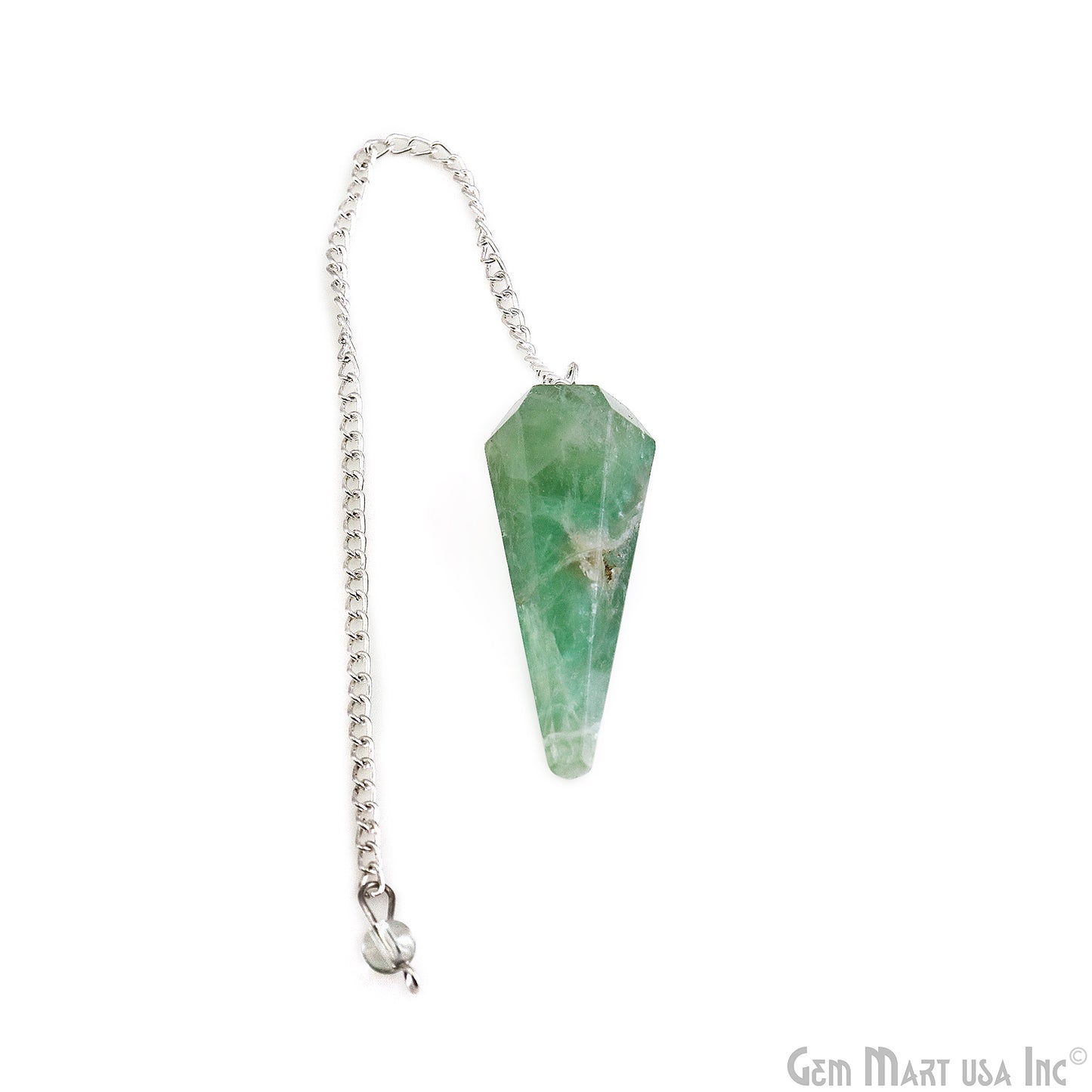 Healing Dowsing Pendulum Pendant & Silver Plated Chain (Pick  Your Gemstone)