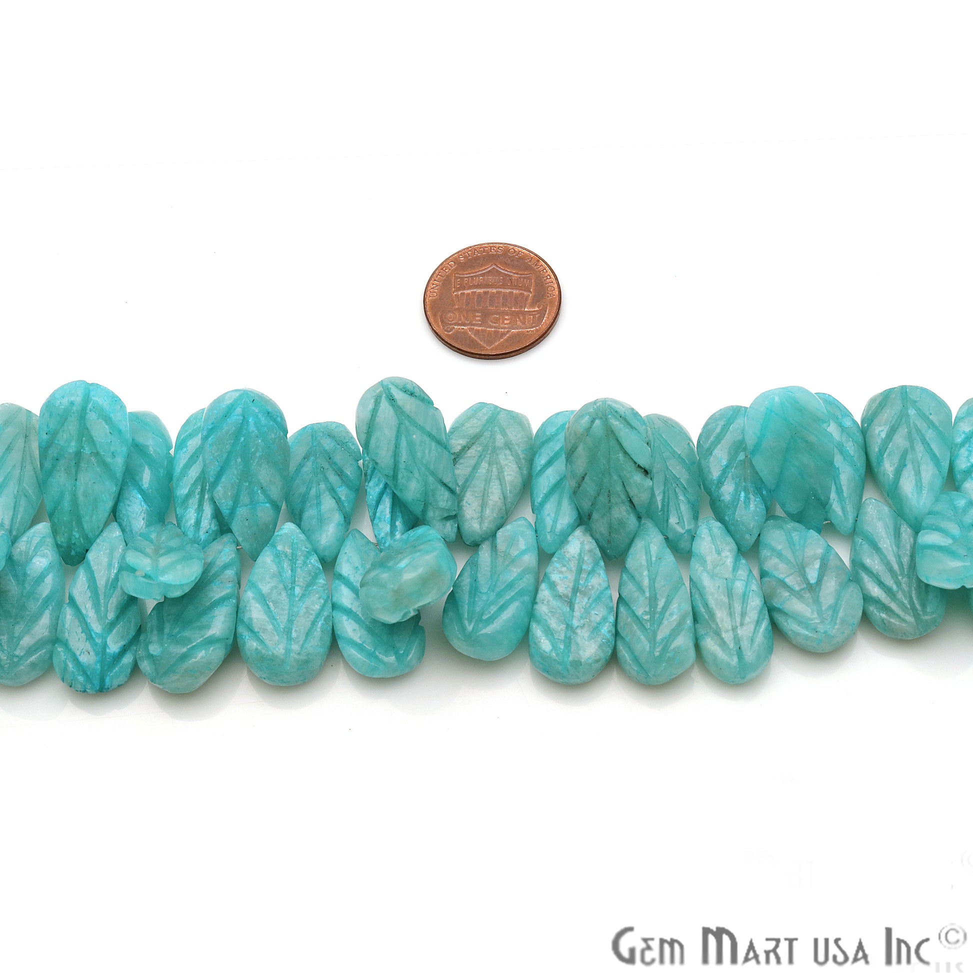 Amazonite Pears 23x11mm Crafting Beads Gemstone Briolette Strands 8 INCH - GemMartUSA