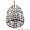 Cubic Zircon Pave 'Fancy Cap' Gold Vermeil Charm For Bracelet & Pendants - GemMartUSA
