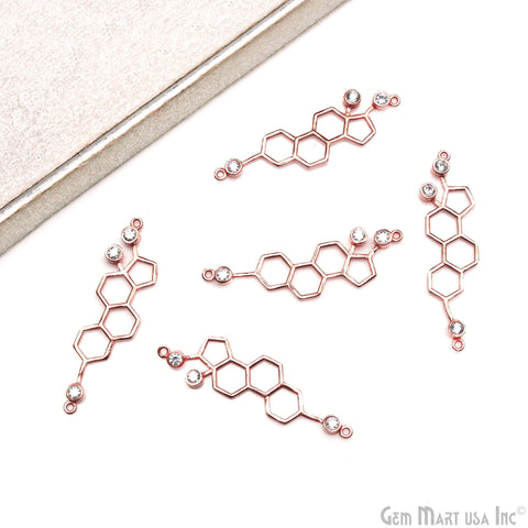 Estrogen Molecule Pendant 45x11mm Chemistry Necklace, Science Necklace