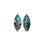 Sky Blue Mohave 36x13mm Gold Plated Single Bail Earring Connector 1 Pair