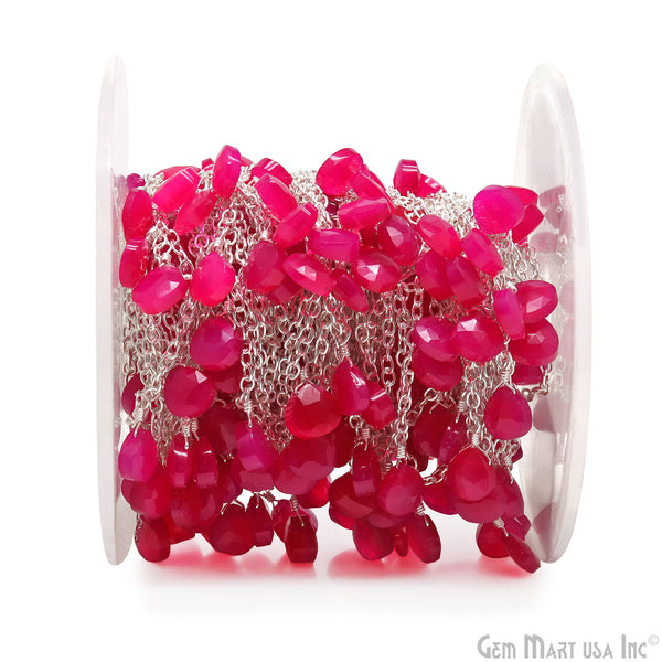 Hot Pink Chalcedony Heart...