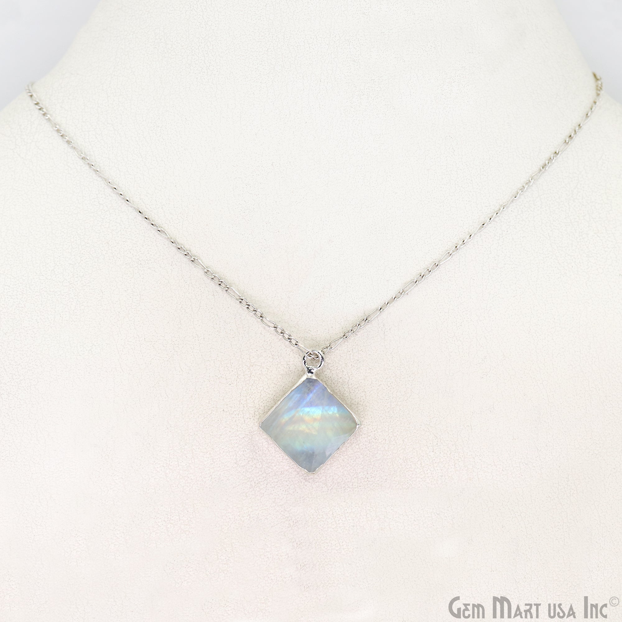 Gemstone Connectors !! Rainbow Moonstone Silver Jewelry
