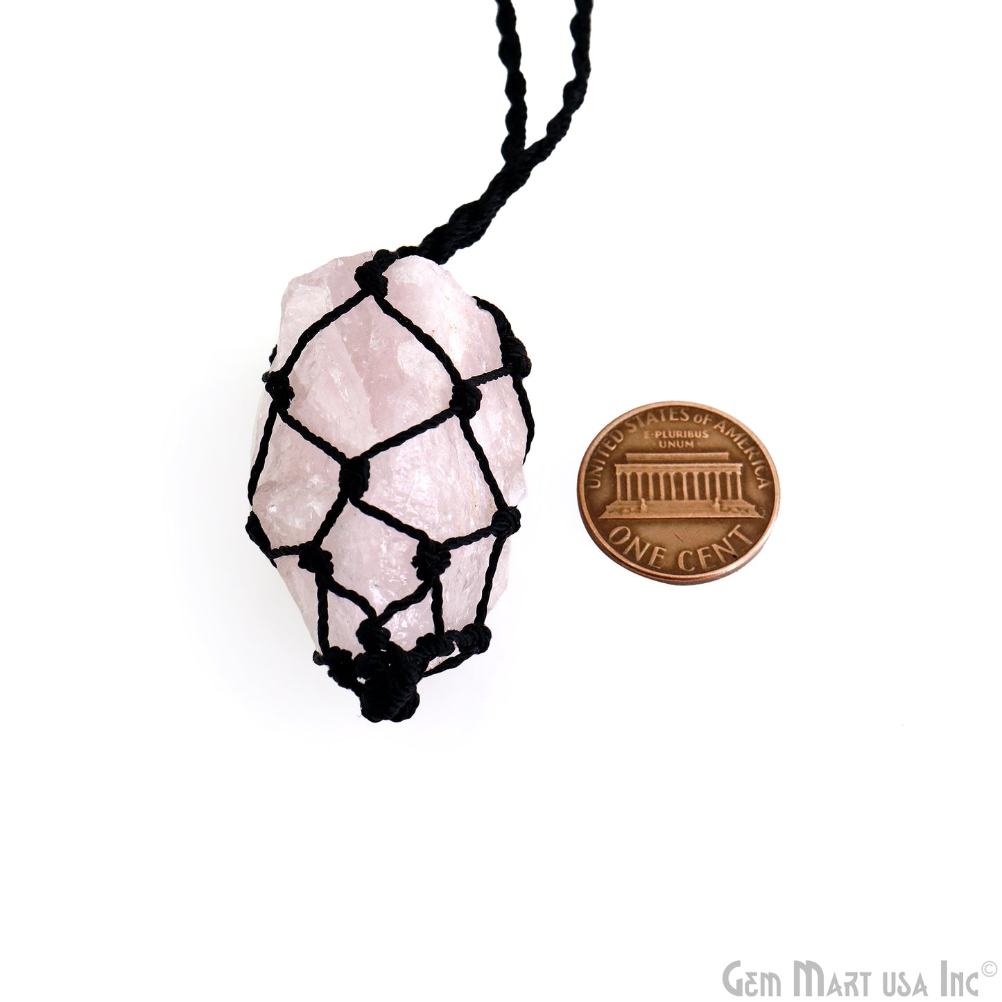 Macrame Cage & Cord Crystal Holder Necklace Stone Holder Macrame Pendant 48x25mm