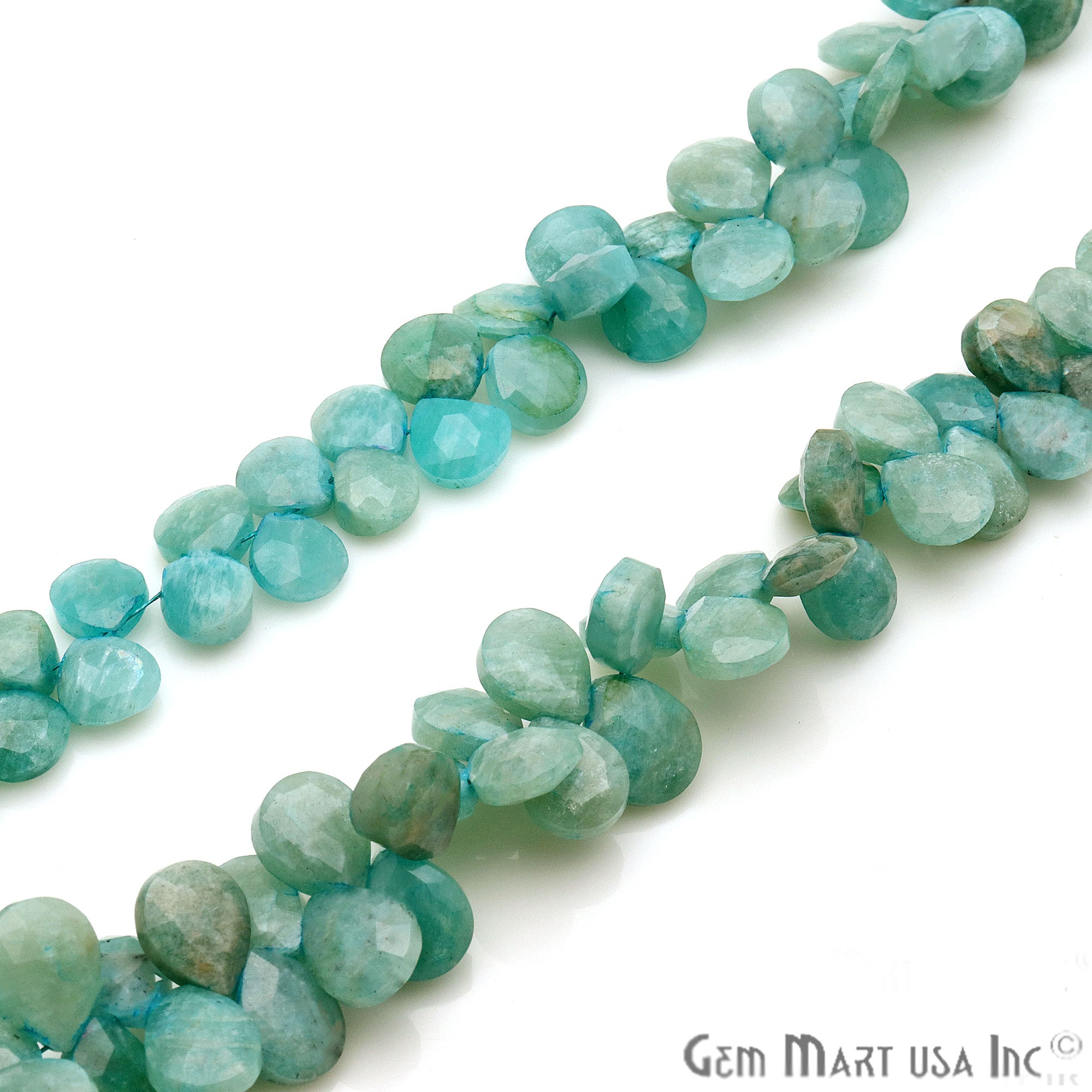 Australian Amazonite Heart 9mm Crafting Beads Gemstone Strands 8INCH - GemMartUSA