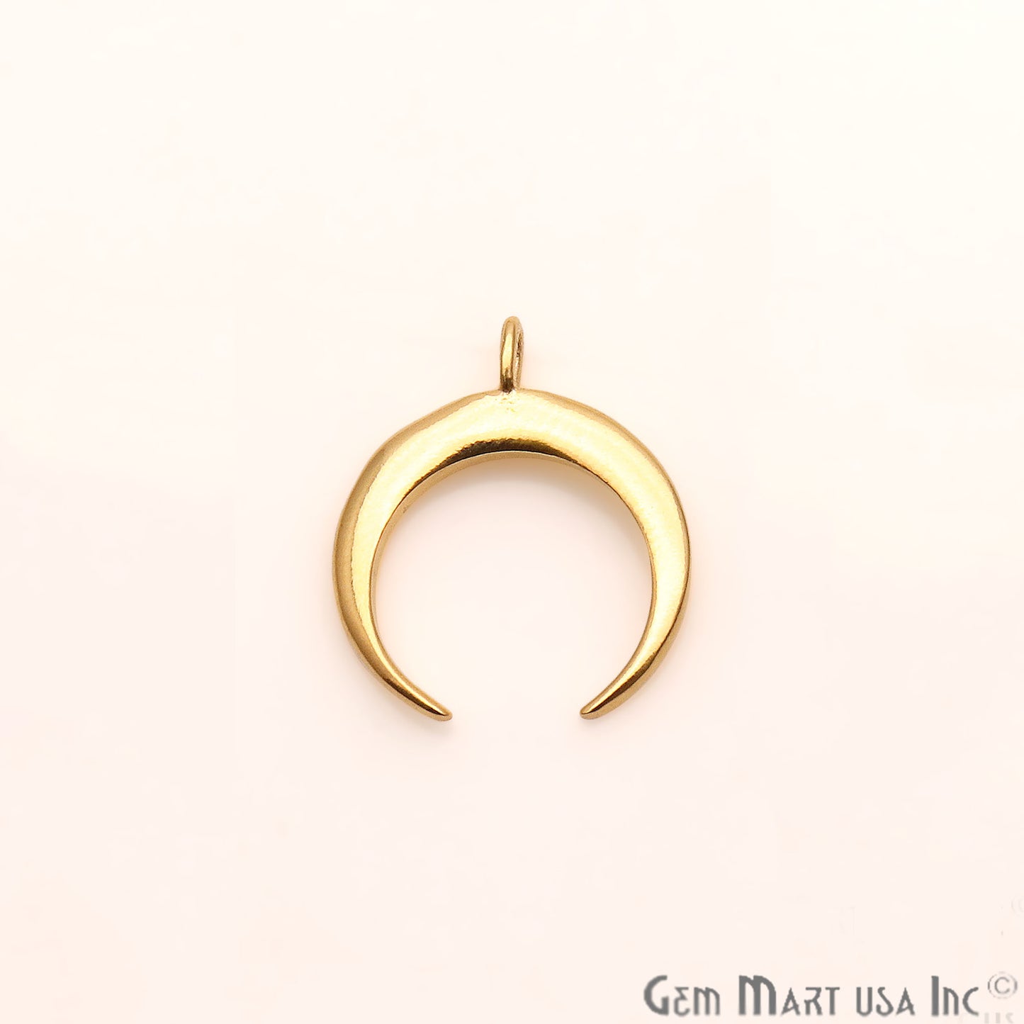 Horn Shape 24x3mm Gold Plated Finding Charm, DIY Jewelry - GemMartUSA