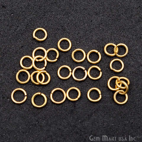 10pc Lot Open Jump Rings 6mm Gold Plated Finding Jewelry Charm - GemMartUSA