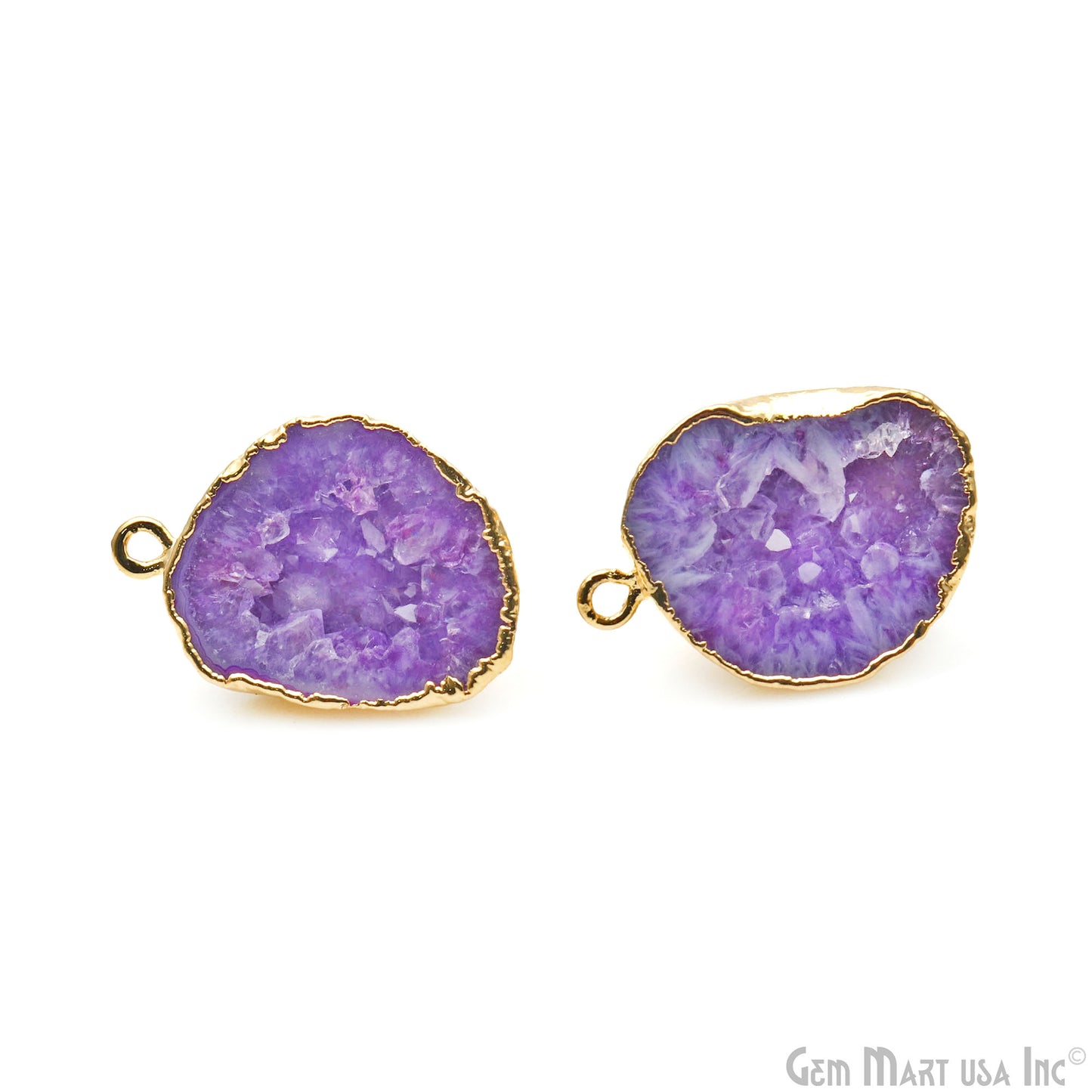 DIY Geode Druzy 26x18mm Gold Electroplated Loop Connector Studs Earrings