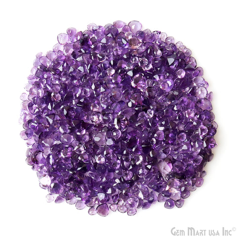 Amethyst Heart Gemstone, 6-12mm, 100 Carats, 100% Natural Faceted Loose Gems, February Birthstone