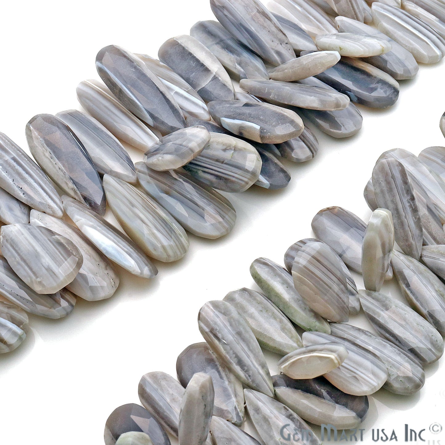 Botswana Agate Pears 33x14mm Crafting Beads Gemstone Briolette Strands 8 Inch - GemMartUSA