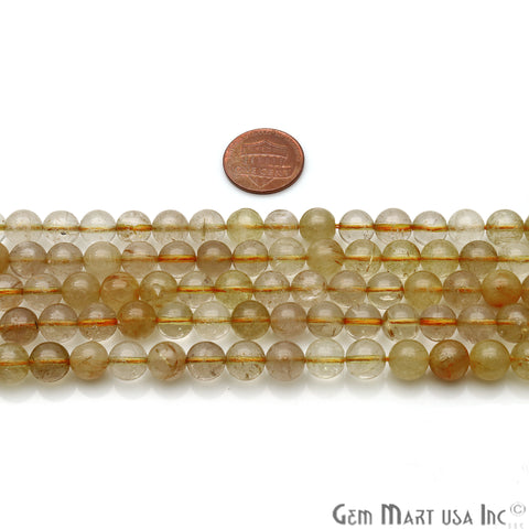 Golden Rutile 8-9mm Cabochon Rondelle Beads Strands 14Inch - GemMartUSA