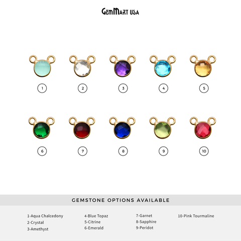 Round 6mm Cat Bail Gold Plated Gemstone Bezel Connector