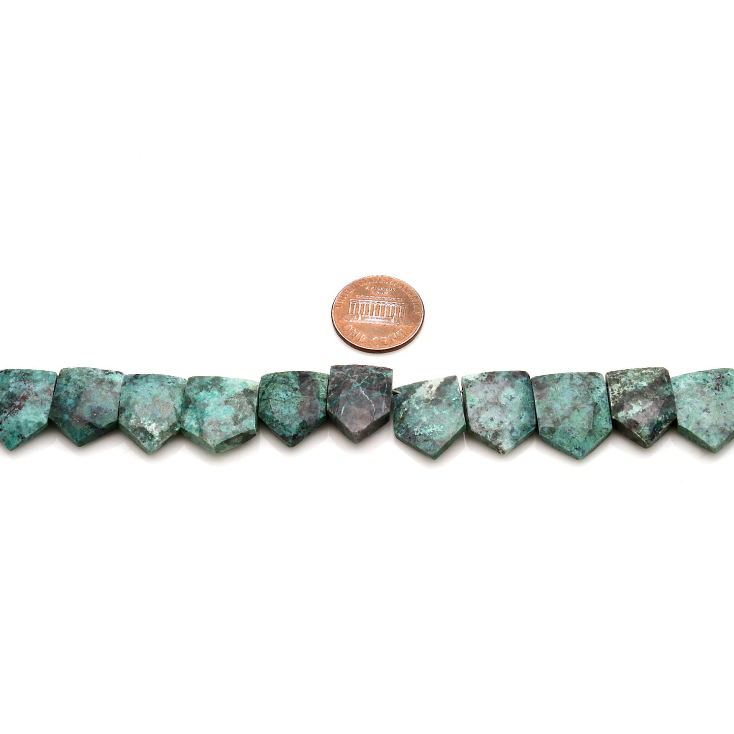 African Turquoise Pentagon 19x13mm Crafting Beads Gemstone Briolette Strands 8 Inch - GemMartUSA