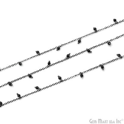 Black Spinel Faceted Beads 3-4mm Oxidized Cluster Dangle Chain