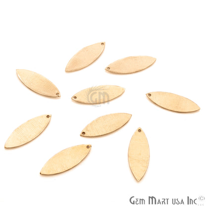 Marquise Shape 29x10mm Gold Plated Finding Charm, DIY Jewelry - GemMartUSA