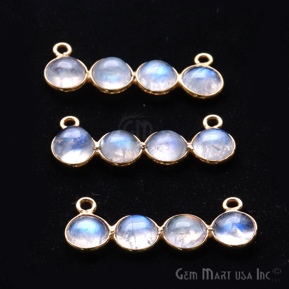 DIY Rainbow Moonstone 28x10mm Double Bail Chandelier Finding Component (Pick Your Metal) - GemMartUSA