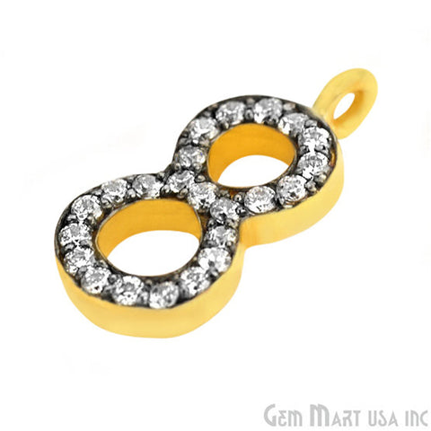 8' Numbering CZ Pave Gold Vermeil Charm for Bracelet & Pendants - GemMartUSA